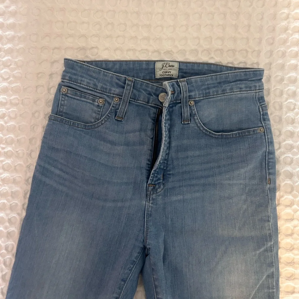 J. Crew Light Blue Distressed Skinny Jeans Size 28 Tall
